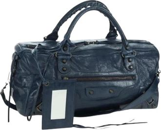 Balenciaga Pre-owned Weekend Bags, female, Blue, Size: ONE SIZE Pre-owned Vintage Hand Bag