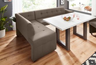 Exxpo Sofa Fashion Eckbank »Barista mit toller Detailverarbeitung, hohe Bodenfreiheit« Komfortsitzhöhe 49cm, Frei im Raum stellbar