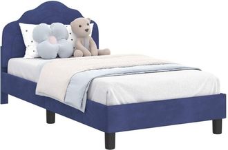 vidaXL Cama Para Ni&ntilde;os Con Cabecero Azul Polic&iacute;a 80 X 160 Cm Vidaxl