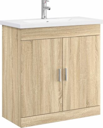 vidaXL Juego De Muebles De Ba&ntilde;o Roble Sonoma 81 X 40 X 84,5 Cm Vidaxl