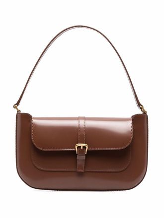 by FAR flap detail shoulder bag - women - Calf Leather/Cotton - OS - Brown
