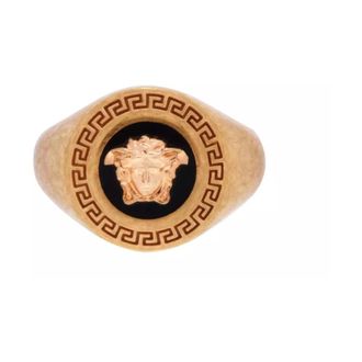Versace La Medusa Tribute Logo Ring - female - Versace - Rings - Yellow - 52 MM - Accessories