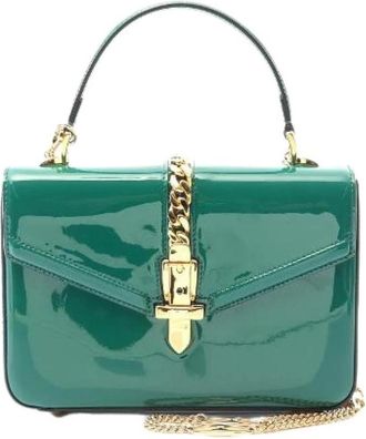 Gucci Pre-owned Handbags, female, Green, Size: ONE SIZE Pre-owned Leather Handbag