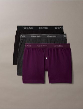 Calvin Klein Mens Cotton Classics 3-Pack Knit Boxer - Multi - XL