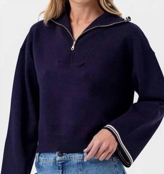 Sundays Maren Long Sleeve Sweater In Navy/ Vanilla