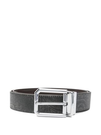 Etro paisley-pattern leather belt - Black