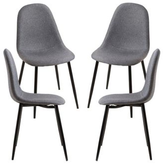 Regalos Miguel Regalos Miguel - Packs Sillas Comedor - Pack 4 Sillas Black Teok Tela - Gris Oscuro
