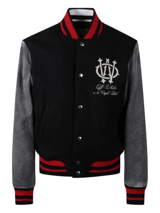 Off-white embroidered varsity jacket - Black
