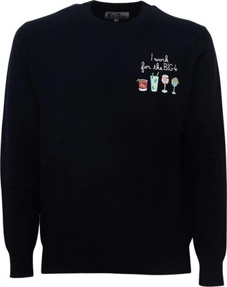 MC2 Saint Barth Heron Crewneck Sweater - - Knitwear - Uomo - Blu - 2XL