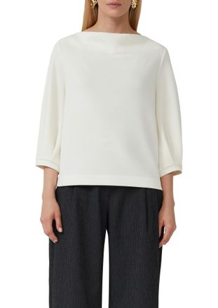 s.Oliver Black Label Sweatshirt S.OLIVER BLACK LABEL, Damen, Gr. 34, weiss (wei&szlig;), Sweatware, Obermaterial: 49% Modal, 45% Polyester, 6% Elasthan, unifarben, relaxed fit t