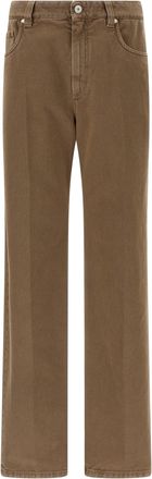 Brunello Cucinelli Denim Pantaloni Beige-Donna