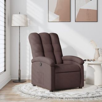 vidaXL Poltrona Reclinabile Marrone Scuro in Tessuto - Vidaxl
