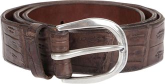 Orciani Cocco Coda Color Classic Krokodillenleren Riem - Heren - Riemen - Bruin - 100 CM - Leer - Accessoires