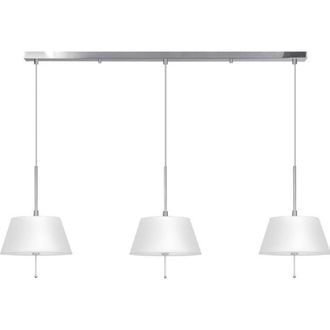 Netlighting Brezil 3 Light Straight Bar Pendant Ceiling Light Satin Nickel in Grey
