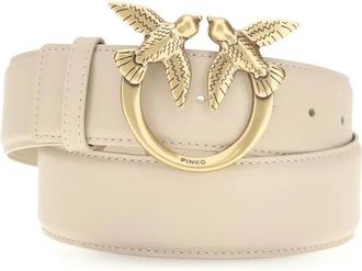 Pinko Love Berry Riem - Dames - Riemen - Beige - M - Leer - Accessoires