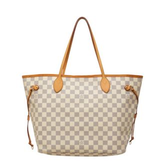 Louis Vuitton Damier Azur Ivory White Pvc Leather Shoulder Bag Tote Bag (Pre-Owned)
