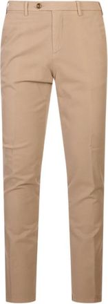 Canali Twill Slim-Fit Broek - Heren - Chinos - Bruin - L - Wol - Broeken