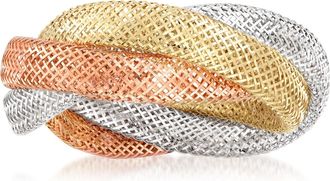 Ross-Simons Italian 14kt Tri-Colored Gold Mesh Ring