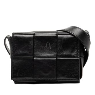 Bottega Veneta Pre-owned Bottega Veneta Candy Paper Calfskin Intrecciato Cassette Crossbody Unisex LEBANYB47GT0XJ6X
