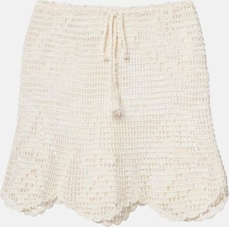 Anna Kosturova Rose crochet cotton miniskirt