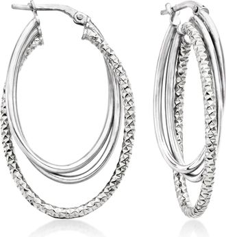 Ross-Simons Italian Sterling Silver Triple-Hoop Earrings