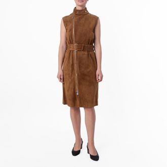 Burberry Suede Sleeveless Dress, Brand Size 10 ( US Size 8 )