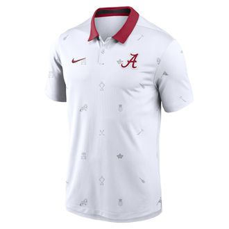 Nike Alabama Vapor Pattern Nike Mens Dri-FIT College Polo in White | 00HT08DVABN-RNS