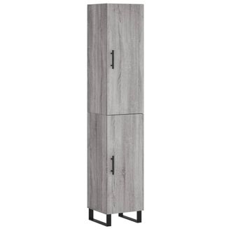vidaXL Vidaxl - Aparador Alto Madera Contrachapada Gris Sonoma 34,5x34x180 Cm