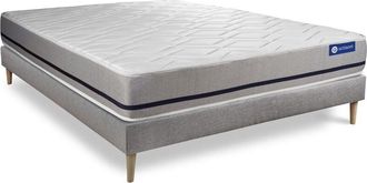 Actisom Somier Gris + Colch&oacute;n Con Espuma Viscoel&aacute;stica 150 X 190