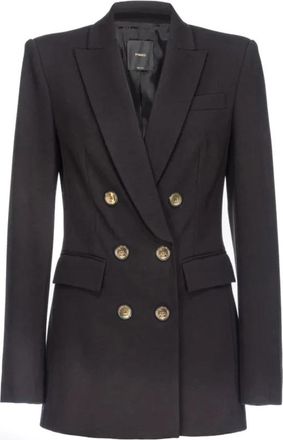 Pinko Stijlvolle Blazer - Dames - Blazers - Zwart - XL - Leer - Jassen