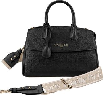 Ga&euml;lle Paris Regular Handtas met Jacquard Schouderband - Dames - Handtassen - Zwart - ONE Size - Leer - Tassen