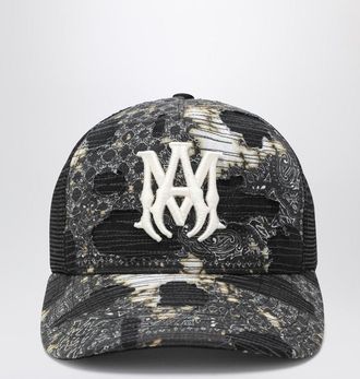 Amiri Black bandana trucker hat