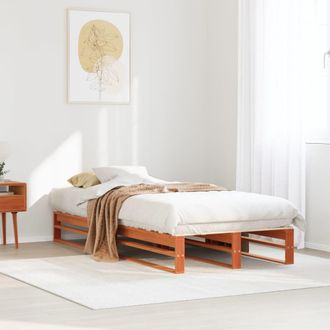 Berkfield Home Bed Frame without Mattress Wax Brown 75x190 cm Small Single Solid Wood Pine