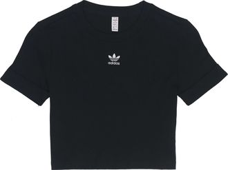 adidas (WMNS) adidas Adicolor Classics Roll-Up Sleeve Crop Top Asia Sizing Black GN2802