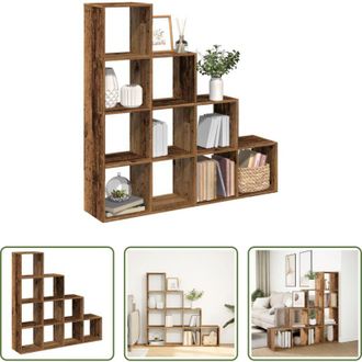 vidaXL Scaffale porta oggetti - Libreria a 4 Ripiani Legno Vecchio 131,5x29x131,5 cm Truciolato