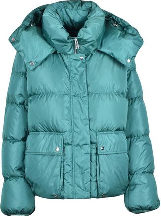 Add Short Padded Down Jacket with Detachable Hood and Functional Pockets
