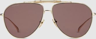 Gucci Pilot Sunglasses, Gold