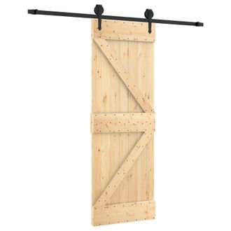 vidaXL Puerta Corredera Natural Y Negro 70 X 210 Cm Vidaxl