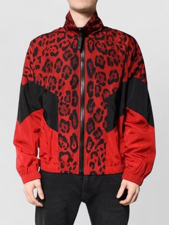 Dolce & Gabbana leopard-print nylon bomber jacket