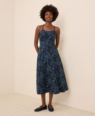 Pact Organic Cotton Fit & Flare Midi Dress in Solstice Floral at Nordstrom, Size Xx-Large P