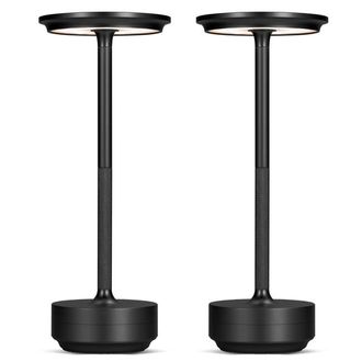 OEM 2 L&aacute;mparas De Mesa Inal&aacute;mbricas De Metal En Forma De I Con Sensor T&aacute;ctil, L&aacute;mpara De Escritorio Recargable Con 3 Colores Regulables