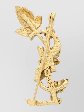 Saint Laurent metal floral brooch