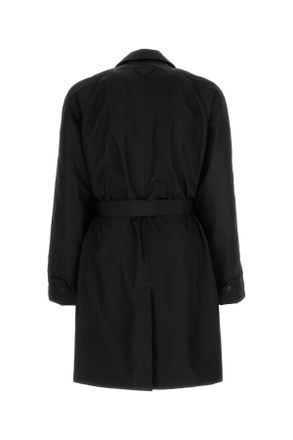 Prada Mens Black Re-Nylon Trench Coat Nero