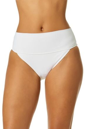 Anne Cole Womens Live In Color White Soft Band High Waist Swim Bottom at Nordstrom, Size X-Small