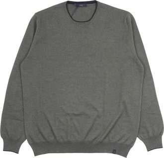 Fay Rondgebreide trui - Heren - Ronde hals truien - Groen - 3XL - Wol - Truien & Vesten