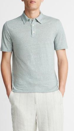 Vince Slub Linen Polo in Ceramic Blue at Nordstrom Rack, Size Xx-Large