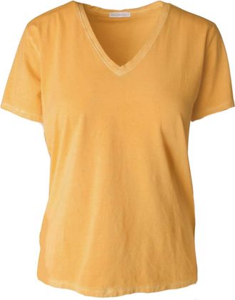 Anonym Apparel Womens Romy Slub V-Neck Tee In Ambre