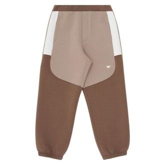 Emporio Armani Brown Colourblock Joggers Ss2025 Trendsetter - male - Emporio Armani - Sweatpants - Brown - 10 Y - Kids