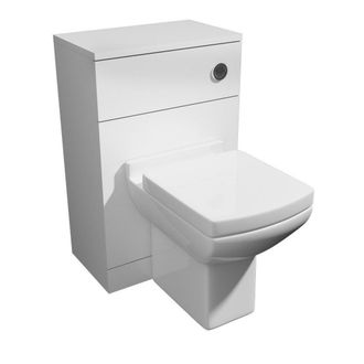 Clifton White 50cm WC Unit Set Includes Square Toilet Seat & Matching Pan