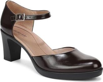 Life Stride Effortless Ankle Strap Platform Pump in Chocolate Plum at Nordstrom, Size 8.5